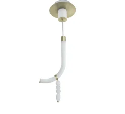 Suspension, Canne S, laiton satiné, albâtre, LED, 2700K, 980 lm, TRIAC, L34,5cm, H82cm - AME EDITIONS MANUFACTUREES