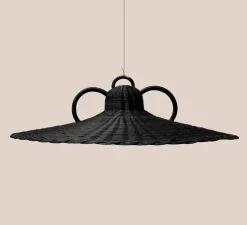 Suspension, Capeo Le Grand, osier tressé noir, Ø160cm, H40cm - Margaux Keller Collections