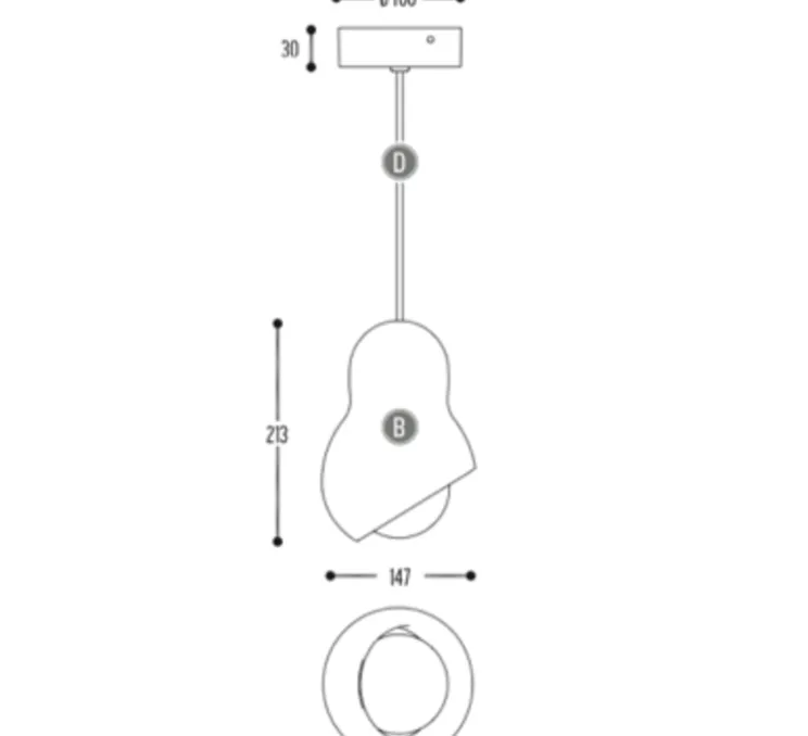Suspension, Captain Cork 45 S, liège, Ø14,7cm, H21,3cm - Dark