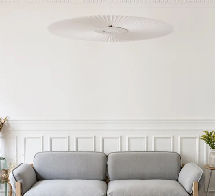 Suspension, Carmen Large, blanc, DIM, LED, 700lm, Ø120cm, H3,5cm - HARTÔ