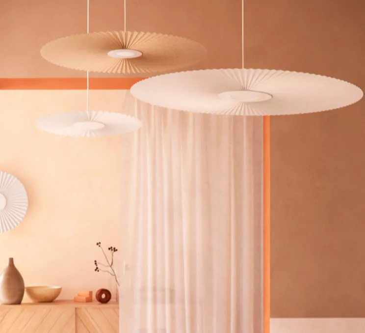 Suspension, Carmen Large, blanc, DIM, LED, 700lm, Ø120cm, H3,5cm - HARTÔ