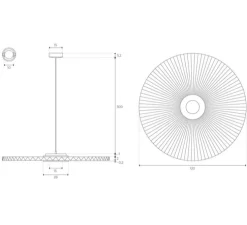 Suspension, Carmen Large, sable doré, DIM, LED, 700lm, Ø120cm, H3,5cm - HARTÔ
