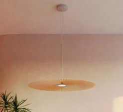 Suspension, Carmen Medium, sable doré, DIM, LED, 2700K, 700lm, Ø90cm, H3,5cm - HARTÔ