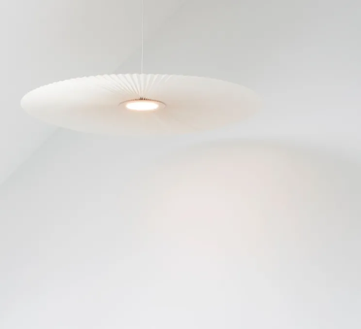 Suspension, Carmen Medium, blanc, DIM, LED, 2700K, 700lm, Ø90cm, H3,5cm - HARTÔ