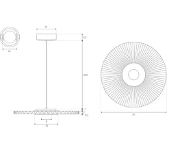 Suspension, Carmen Medium, blanc, DIM, LED, 2700K, 700lm, Ø90cm, H3,5cm - HARTÔ