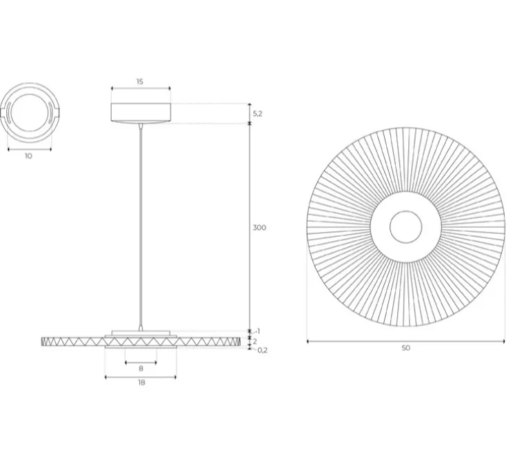 Suspension, Carmen Medium, blanc, DIM, LED, 2700K, 700lm, Ø90cm, H3,5cm - HARTÔ