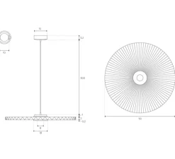 Suspension, Carmen Medium, gris ardoise, DIM, LED, 2700K, 700lm, Ø90cm, H3,5cm - HARTÔ