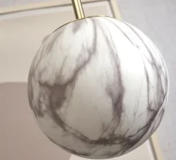 Suspension, Carrara Dia, Finition Marbre blanc, laiton, Ø28cm, H42cm - It's about Romi
