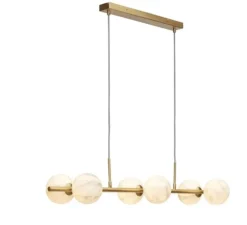 Suspension, Carrara, Finition Marbre blanc, laiton, L105cm, H20cm - It's about Romi