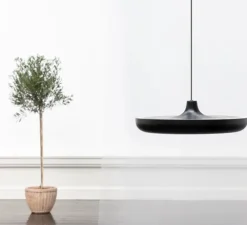 Suspension, cassini medium, noir, LED, dim, 3000K, 1000 lm, Ø40cm, H11cm - Umage