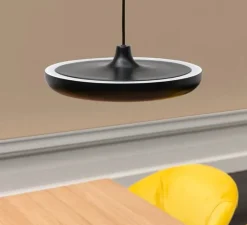 Suspension, cassini medium, noir, LED, dim, 3000K, 1000 lm, Ø40cm, H11cm - Umage