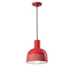 Suspension, Caxixi, rouge corail, Ø22,5cm, H26,5cm - Ferroluce