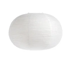 Suspension, Câble 4m, douille et rosace noir, Rice Paper, blanc, Ø70cm, H48cm - HAY