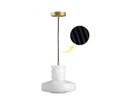 Suspension, ceilinglamp 163, laiton, opalin, Ø25cm, H23cm - Zangra