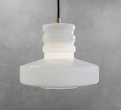 Suspension, ceilinglamp 163, laiton, opalin, Ø25cm, H23cm - Zangra
