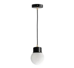 Suspension, ceilinglamp.131, avec glass003, noir, Ø12,5cm, H15,5cm - Zangra