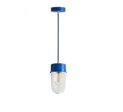 Suspension, ceilinglamp.167, glass 004, bleu, Ø10cm, H5cm - Zangra