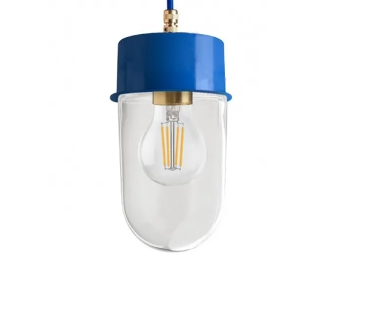 Suspension, ceilinglamp.167, glass 004, bleu, Ø10cm, H5cm - Zangra