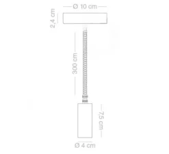 Suspension, ceilinglamp.047, noir, Ø10cm, H2,4cm - Zangra