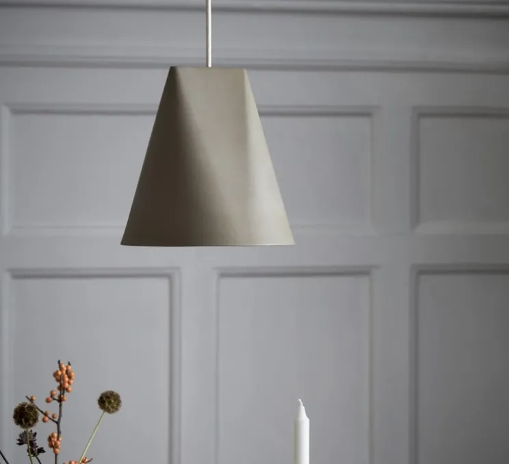 Suspension, Ceramic, Wide, vert olive, Ø23cm, H23,5cm - Moebe