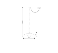 Suspension, Ceramica Primitiva 26, rouge, câble or, Ø26cm, H205cm - Contain