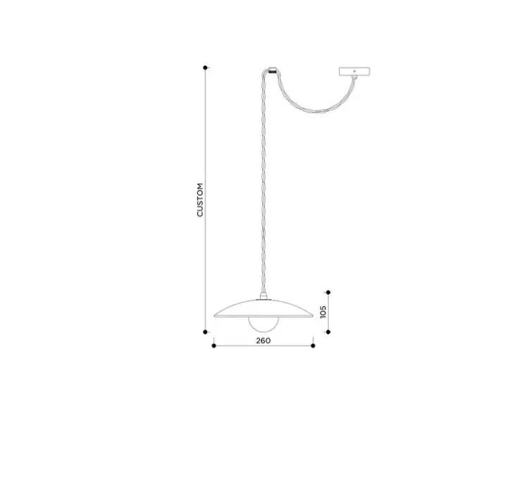 Suspension, Ceramica Primitiva 26, rouge, câble or, Ø26cm, H205cm - Contain