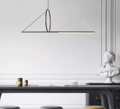 Suspension, Cercle et trait, XS, graphite satiné, LED, 2700K, 900lm, L123cm, H46cm - CVL