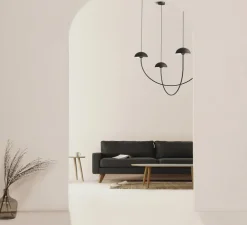 Suspension, Champignon C, noir, LED, 2700K, 720 lm, L101cm, H74,5cm - Luxcambra