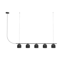 Suspension, Chandelier 5, noir, L120cm, H14cm - Robin