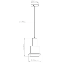 Suspension, Chaumont 190, jaune, Ø19cm, H28cm - DCW éditions Paris