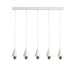 Suspension, Cherry, 5 pendants, blanc, LED, dim, 3000K, 5*1040 lm, L90cm, H5cm - Petite Friture