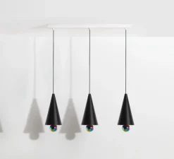 Suspension, Cherry, 3 pendants, noir, LED, dim, 3000K, 3*1040 lm, L90cm, H5cm - Petite Friture