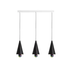 Suspension, Cherry, 3 pendants, noir, LED, dim, 3000K, 3*1040 lm, L90cm, H5cm - Petite Friture