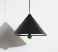 Suspension, Cherry, Grand, noir, LED, dim, 3000K, 1040 lm, Ø50cm, H37,5cm - Petite Friture