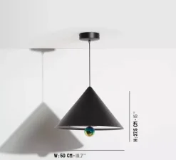 Suspension, Cherry, Grand, noir, LED, dim, 3000K, 1040 lm, Ø50cm, H37,5cm - Petite Friture