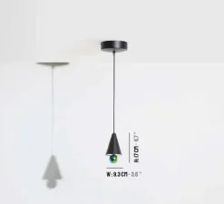 Suspension, Cherry, Mini XS, noir, LED, dim, 3000K, 1040 lm, Ø9,3cm, H17cm - Petite Friture