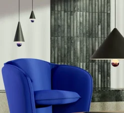 Suspension, Cherry, Petit, noir, LED, dim, 3000K, 1040 lm, Ø16cm, H37,5cm - Petite Friture