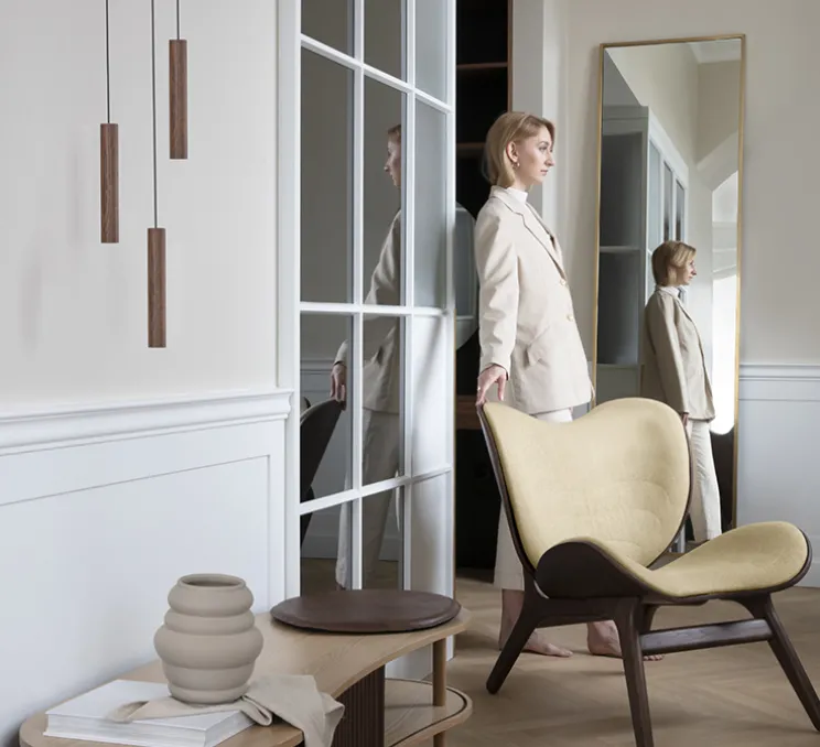 Suspension, Chimes, chêne foncé, LED, 3000K, 220lm, Ø3,4cm, H22cm - Umage