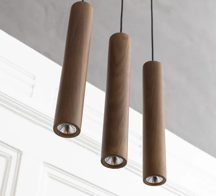 Suspension, Chimes, chêne foncé, LED, 3000K, 220lm, Ø3,4cm, H22cm - Umage