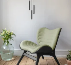 Suspension, Chimes Cluster 3, noir, LED, 3000K, 220lm, Ø3,4cm, H22cm - Umage