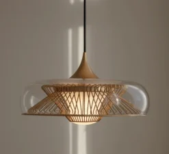 Suspension, Chordis, Laiton, transparent, Ø37,7cm, H20cm - Umage