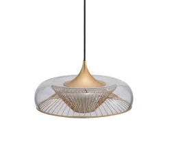 Suspension, Chordis, Laiton, transparent, Ø37,7cm, H20cm - Umage