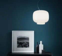 Suspension, Chouchin 1 LED, blanc, 2700K, 2581 lm, Ø40cm, H31cm - Foscarini