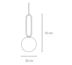 Suspension, Cime, laiton, Ø20cm, H50cm - Eno Studio