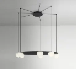 Suspension, Circ T-3816S, noir, LED, dim, 2700K, 3955 lm, Ø120cm, H740cm - Estiluz