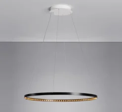 Suspension, Circle 60, noir, LED, 2700K, 1056lm, Ø62cm, H2cm - Le Deun