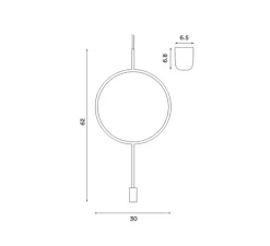 Suspension, Circle, gris foncé mat, Ø30cm, H62cm - Northern