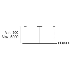 Suspension, Circular Downward Light 300 cm, blanc, LED, dim, 3000K, 7299 lm, Ø300cm, Hcm - LEDS C4