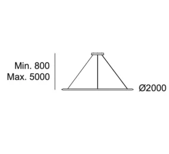 Suspension, Circular simple inward, or, LED, 2700k, 3670 lm, Ø200cm, H5cm - LEDs C4