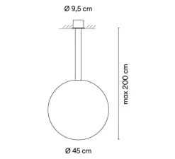 Suspension, Circus solo 0187, noir, LED, dim, 2700K, 2588 lm, Ø45cm, H45cm - Vibia
